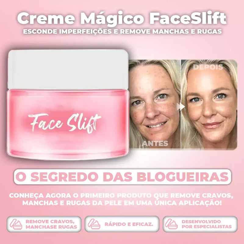 Creme Mágico FaceSlift® - Esconde 100% Imperfeições e Remove Manchas e Rugas - ENVIO IMEDIATO + FRETE GRÁTIS APENAS HOJE