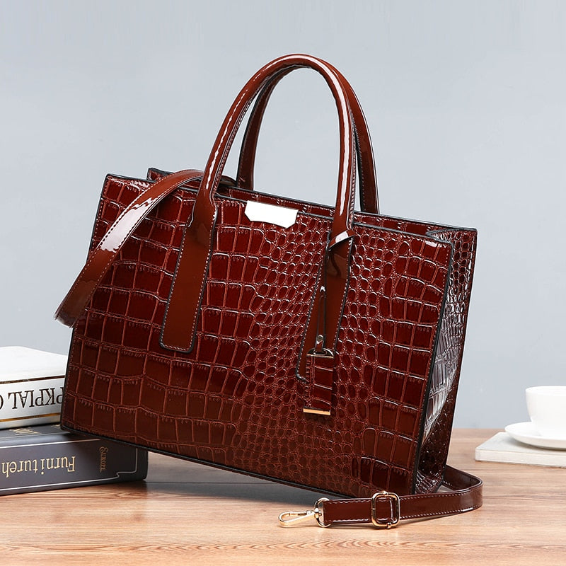 Bolsa de Couro Feminina Crocodile